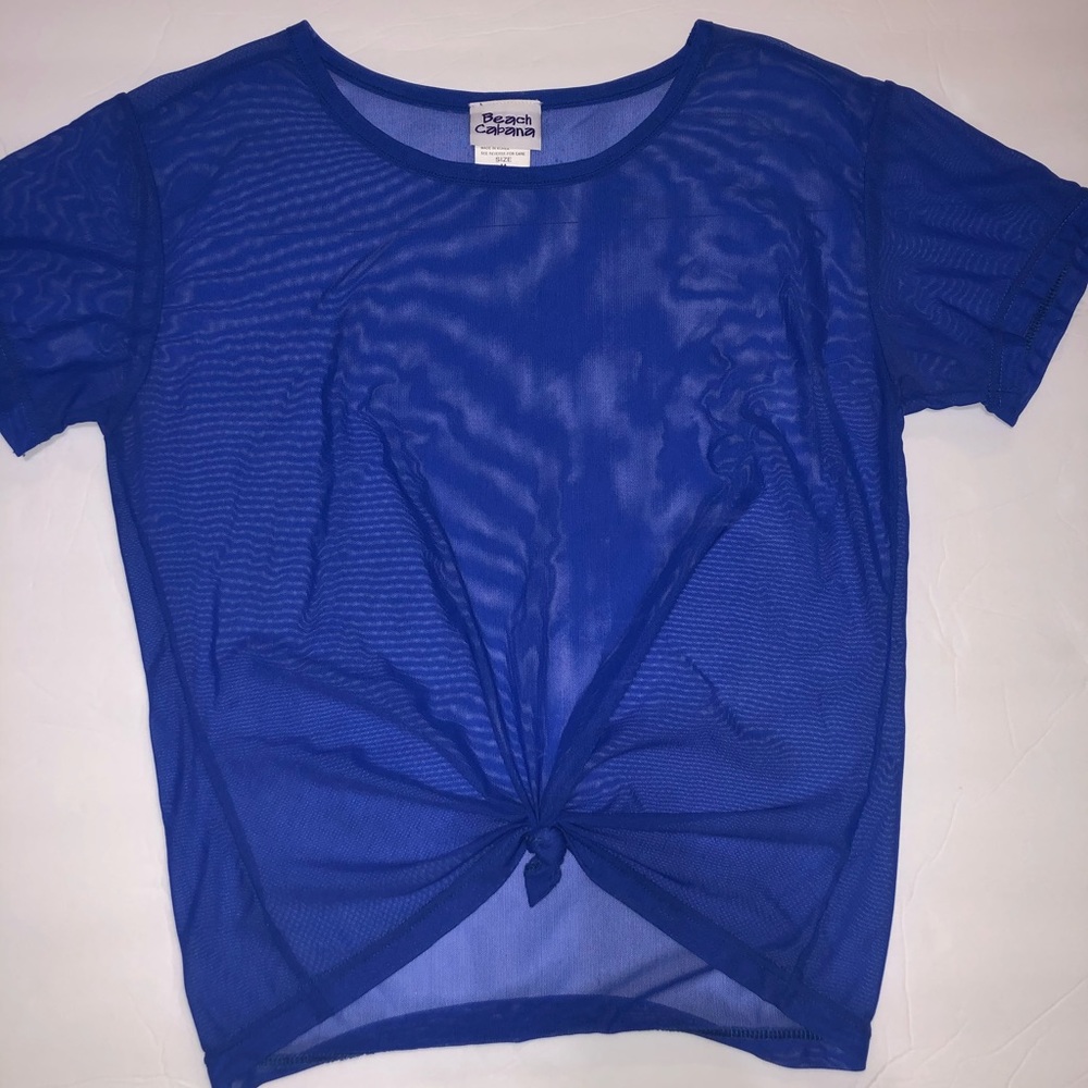 Royal blue mesh top
